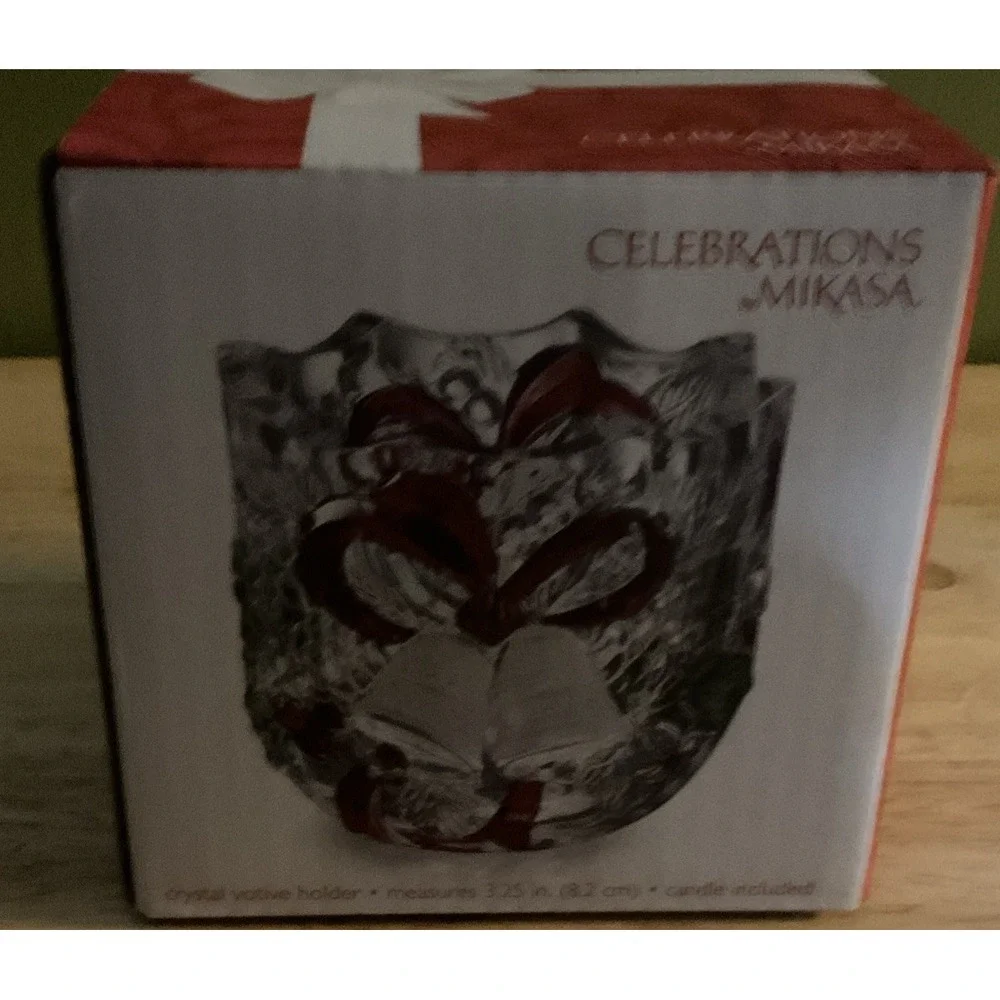 Celebrations Mikasa Holiday Bells Collection Rystal Votive Holder, 3.25 In‎